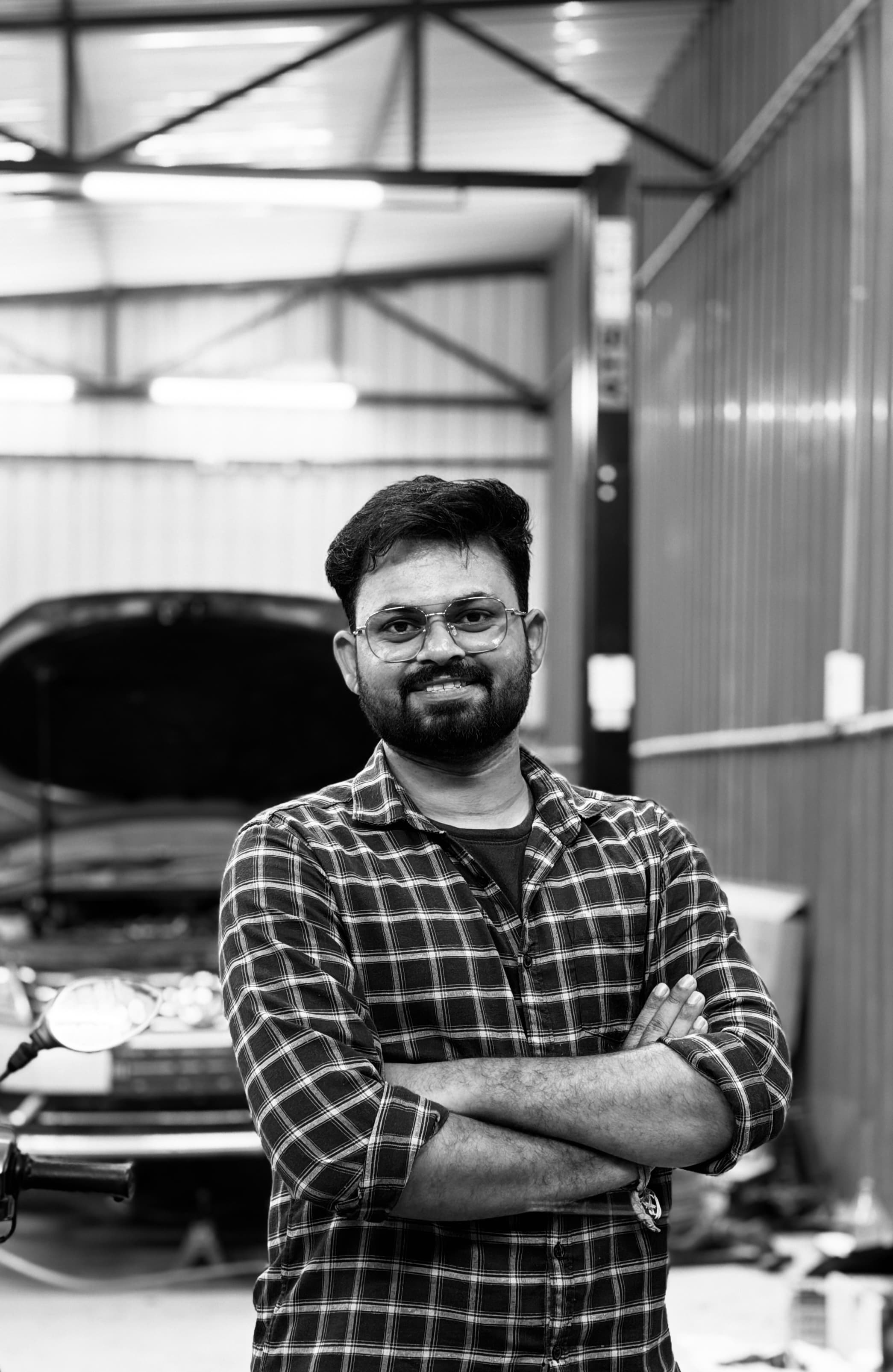 Pavan Kalyan Naidu Veerla in the DAD Garage workshop